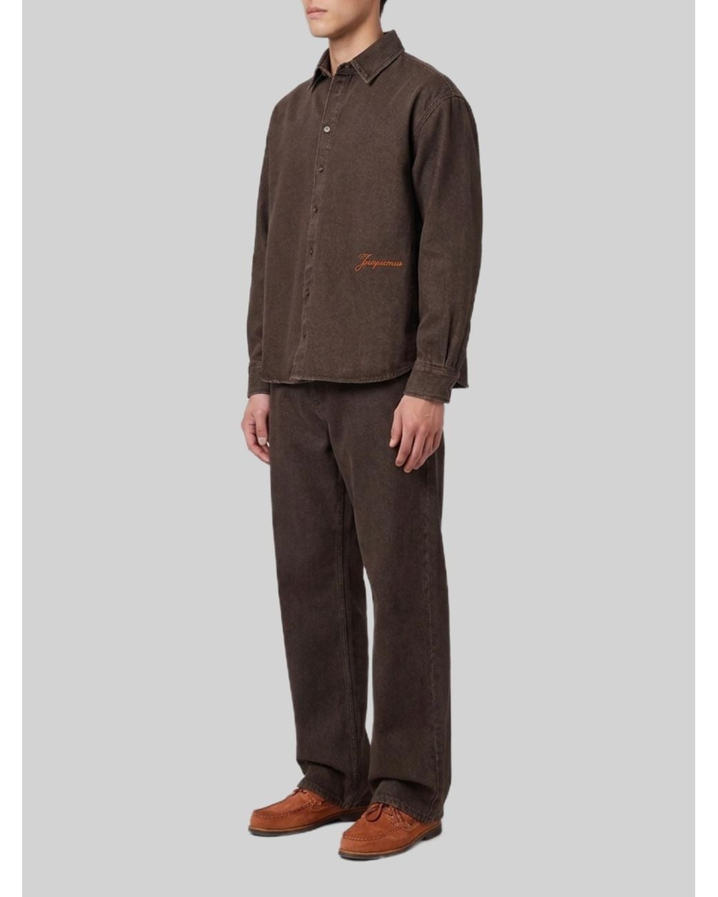Jacquemus Brown Simon De-Nîmes Long-Sleeved Shirt for men
