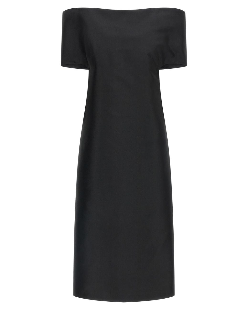 Jil Sander Black Off-The-Shoulder Dress