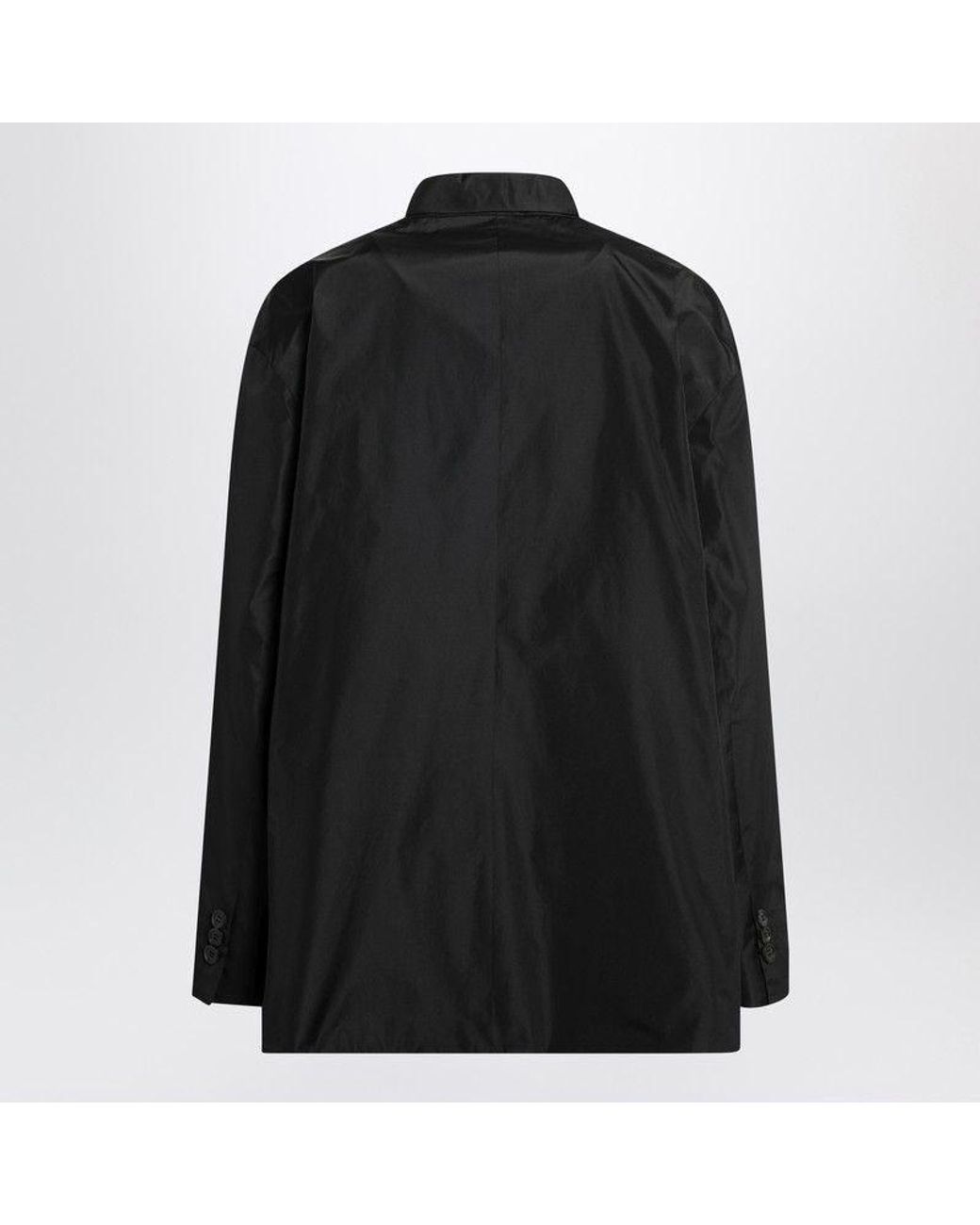 Prada Black Doublebreasted Technical Taffeta Jacket