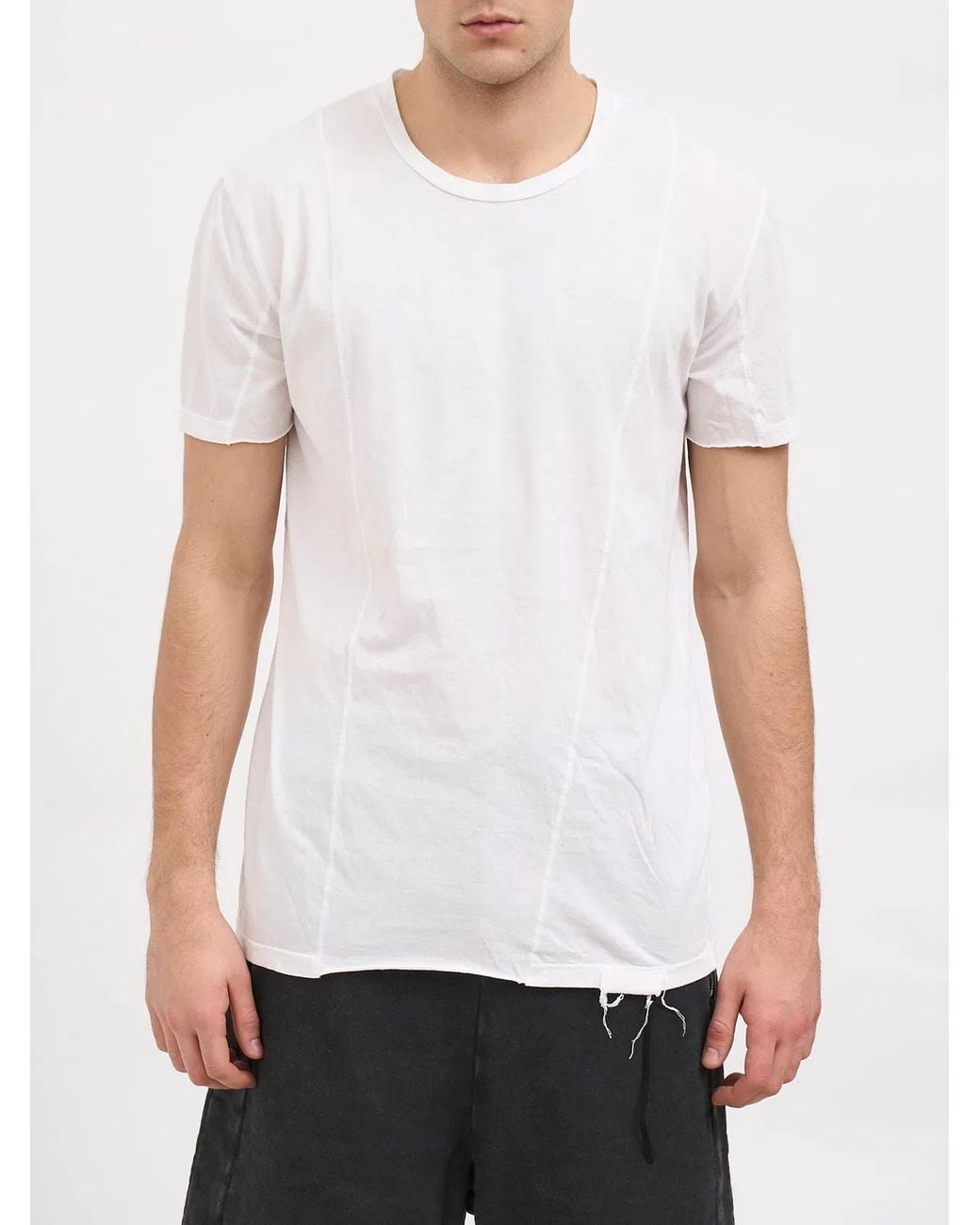 MD75 White Cotton Crew Neck T-Shirt for men