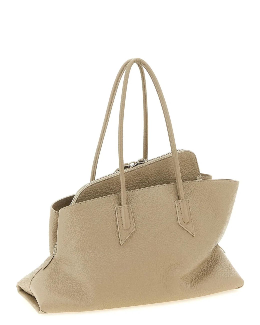 The Attico Natural 'La Passeggiata Medium' Shoulder Bag