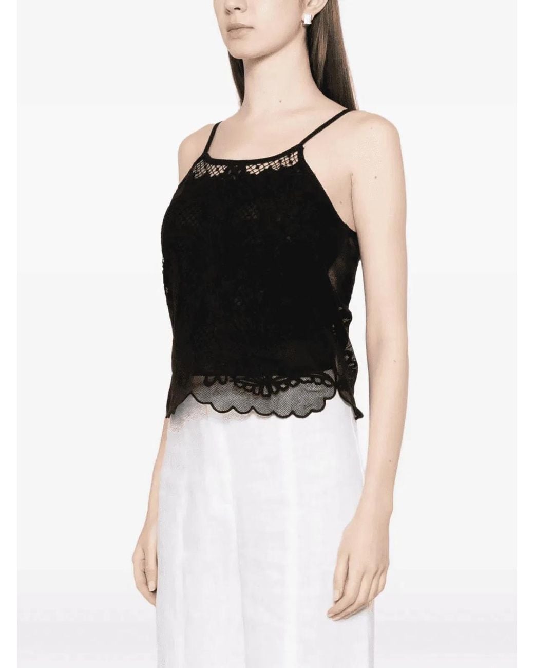 Twinset Black Twinset Embroidered Top