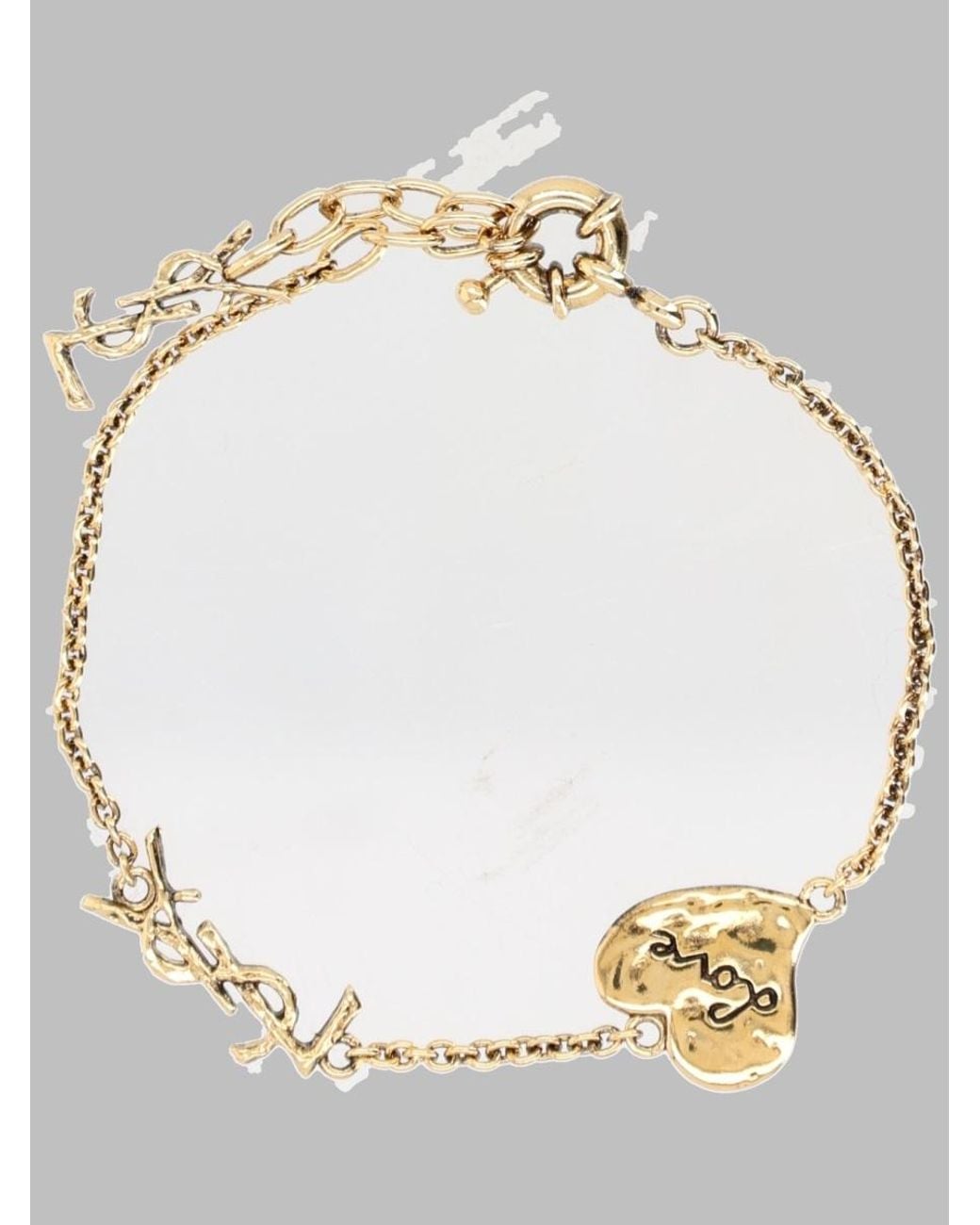 Saint Laurent Metallic Logo-Embellished Chain Bracelet