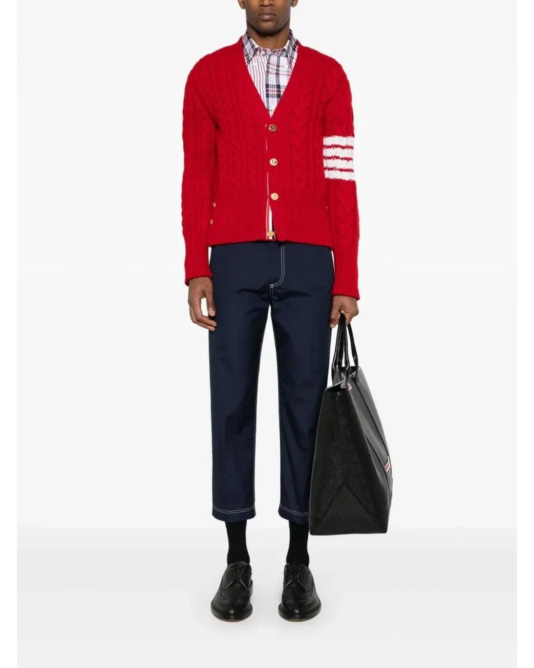 Thom Browne Blue Prestitched Pants for men