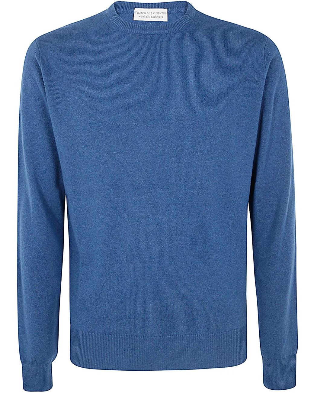 FILIPPO DE LAURENTIIS Blue Long Sleeves Round Neck for men