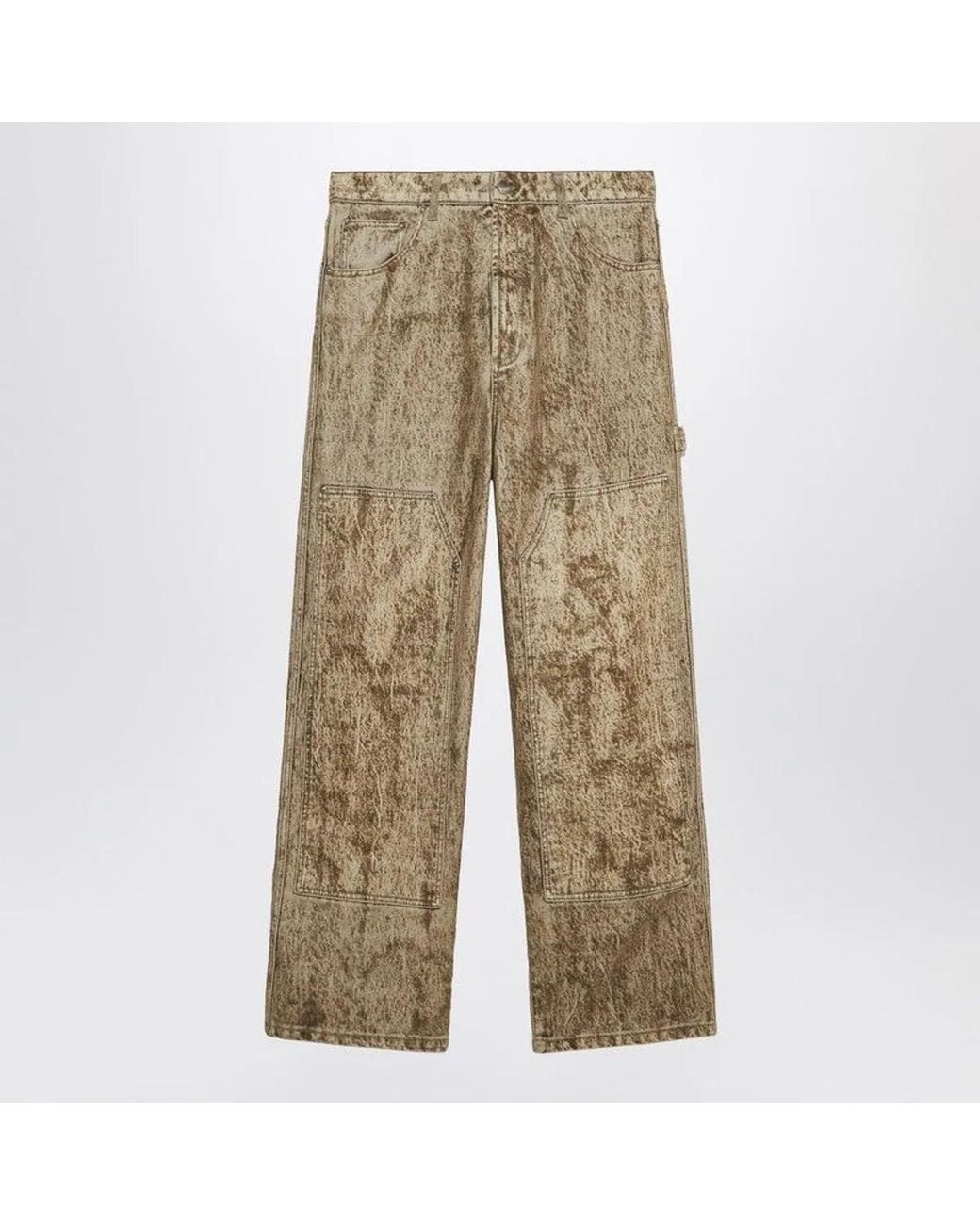 1989 STUDIO Natural Denim Flock Carpenter Pants Camo for men