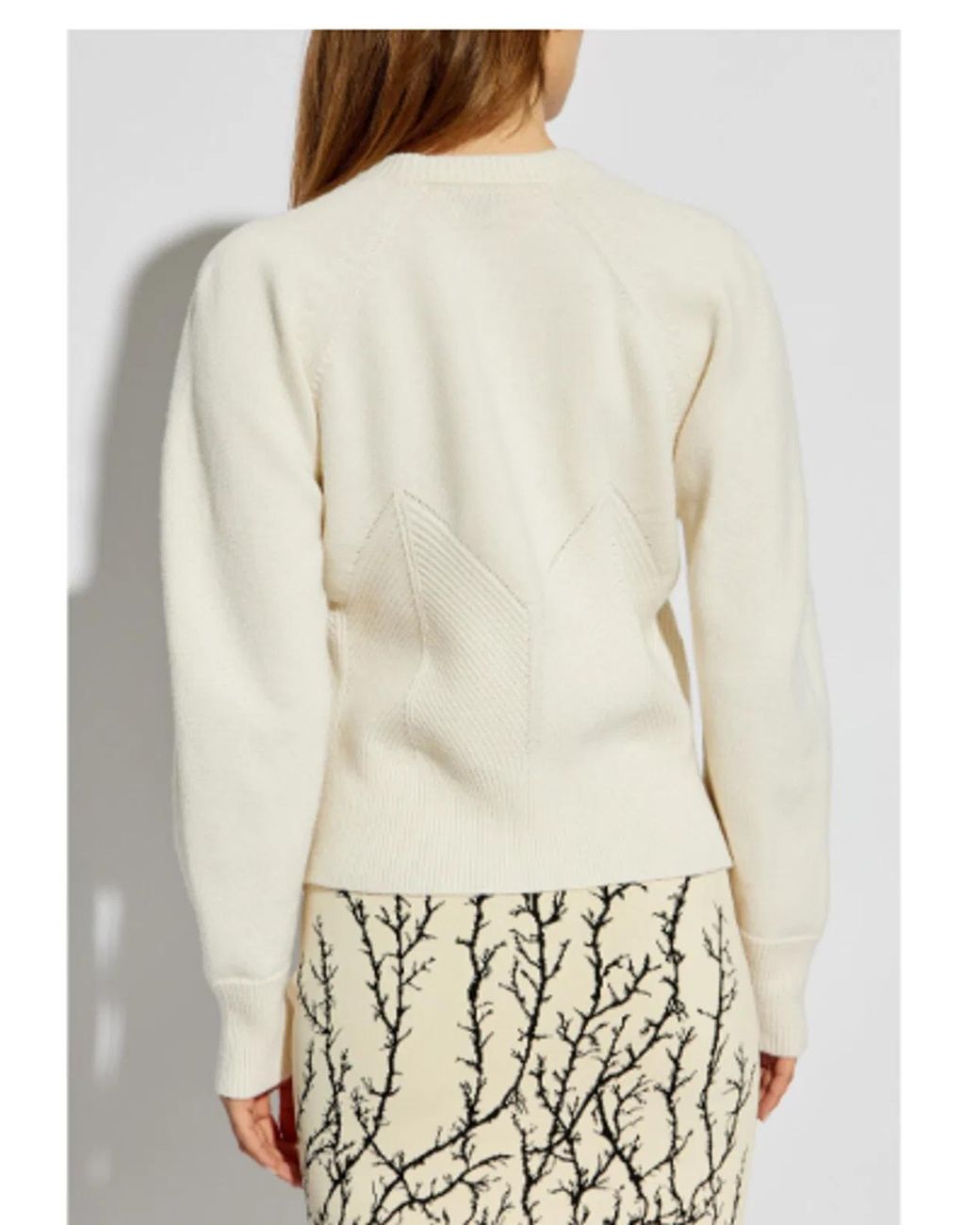 McQueen Natural Cream Geometric-Pattern Sweater