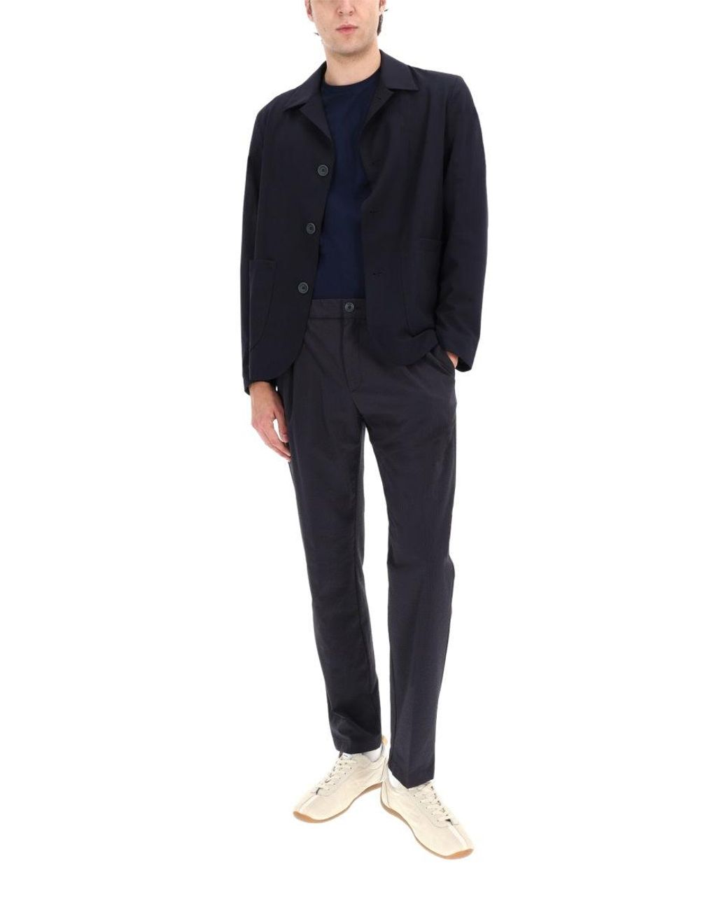 Herno Blue Wool Blend Blazer for men