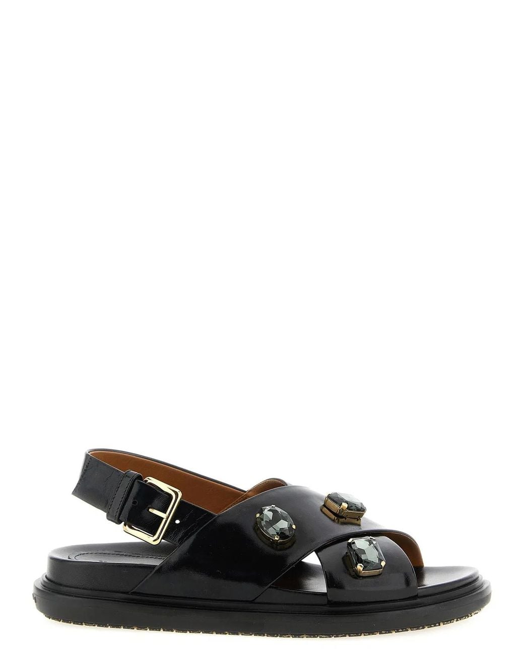 Marni Black Leather Sandals