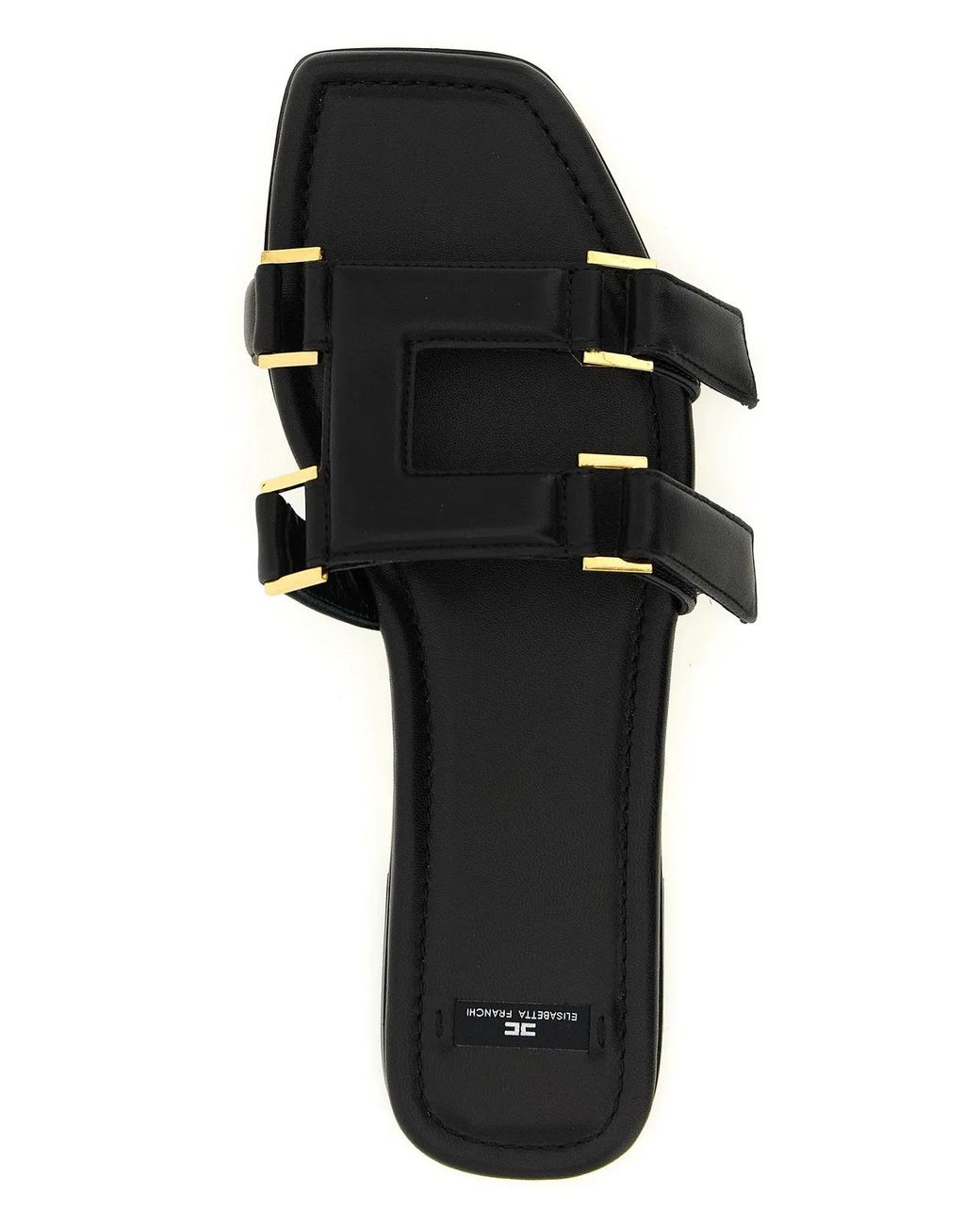 Elisabetta Franchi Black Leather Sandals