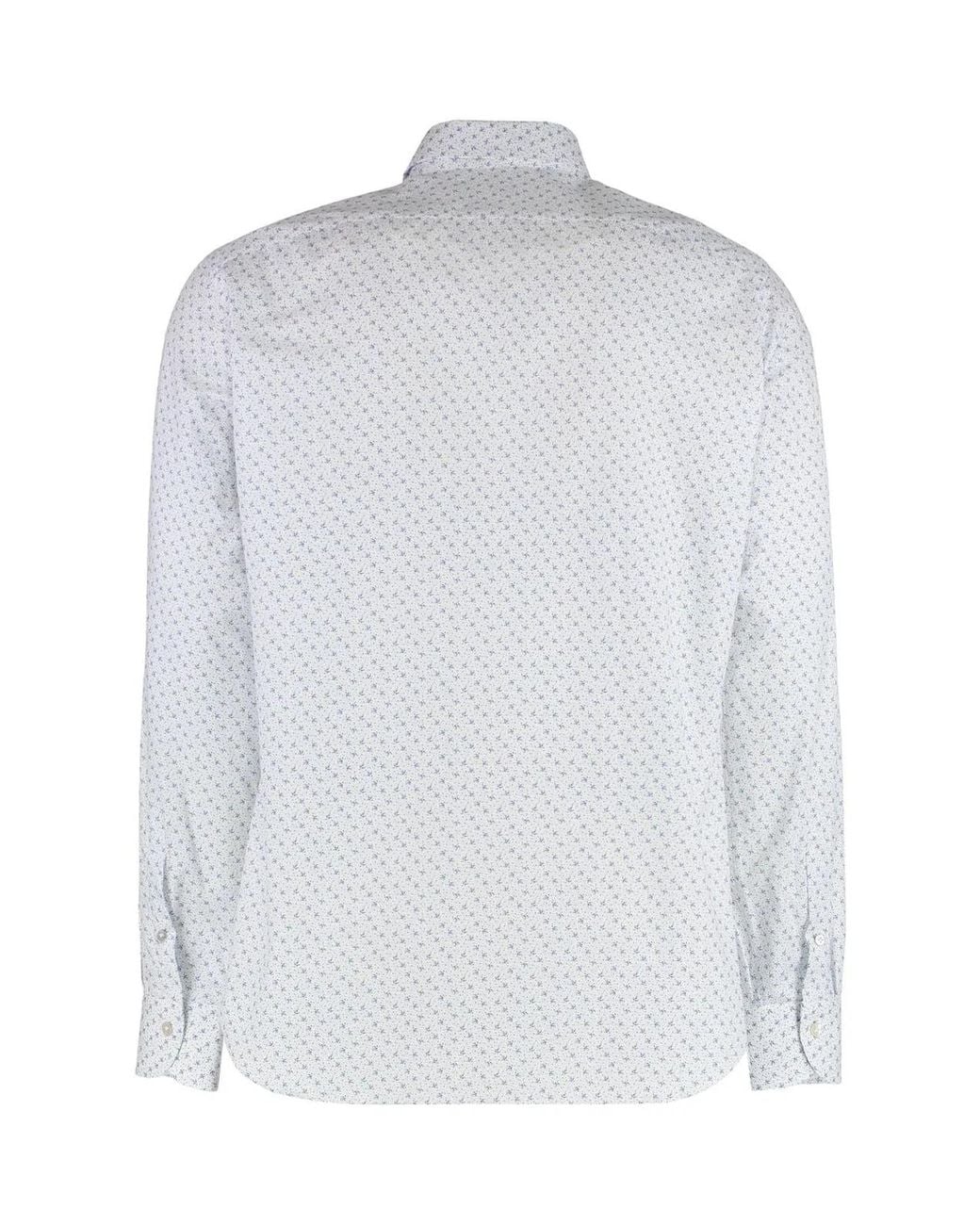 Borriello White Printed Cotton Shirt for men