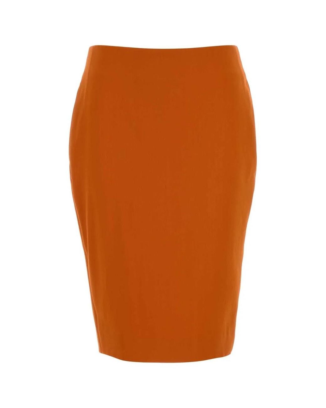 Saint Laurent Orange Stretch Viscose Blend Skirt