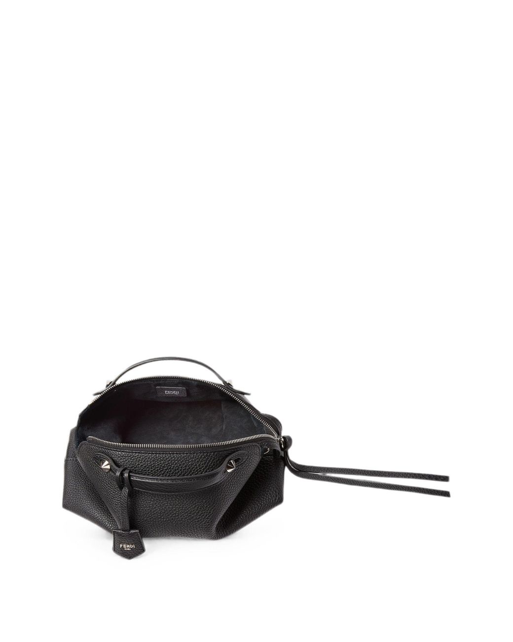 Fendi Black Medium By The Way Grained-Leather Clutch Bag
