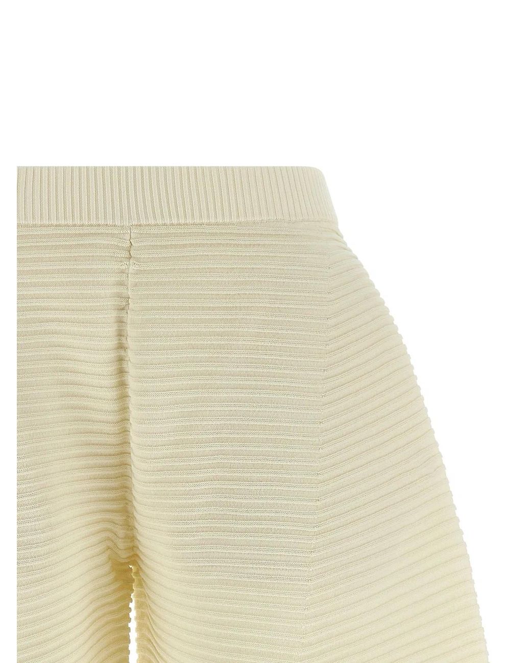 Issey Miyake Natural 'Corrugated Knit' Pants
