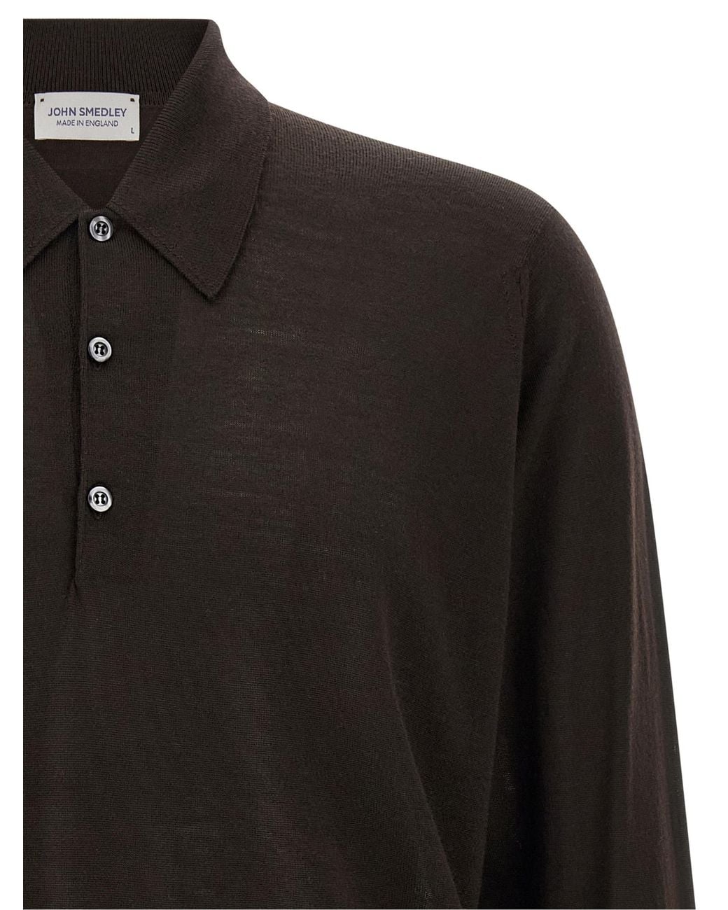 John Smedley Black 'Dorset' Polo Shirt for men