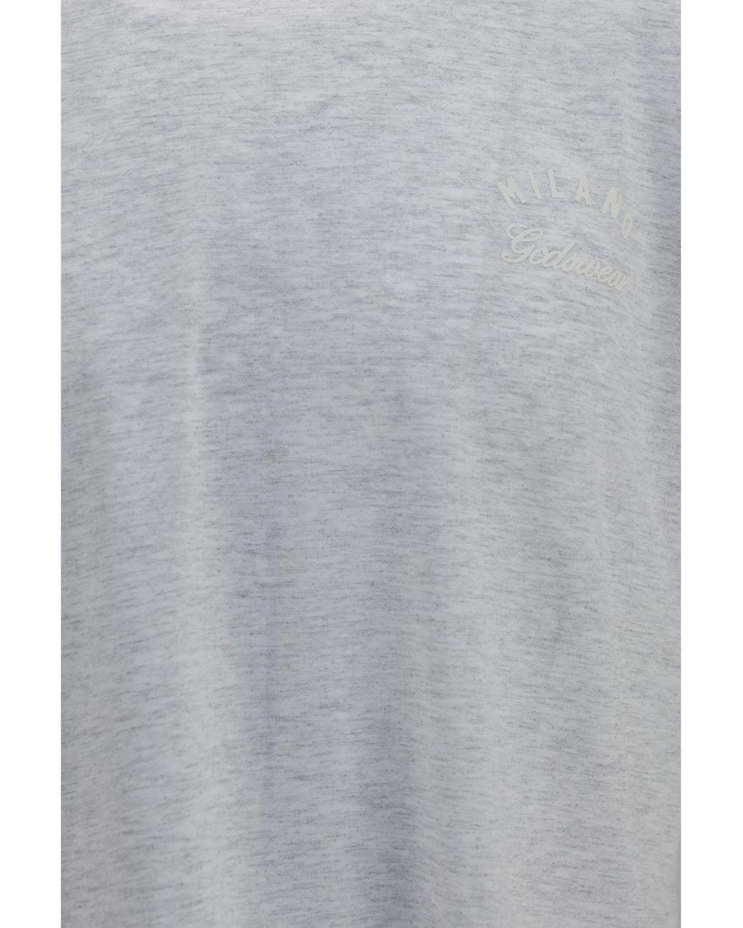 Gcds Gray Cotton Crewneck T-Shirt With Back Logo for men