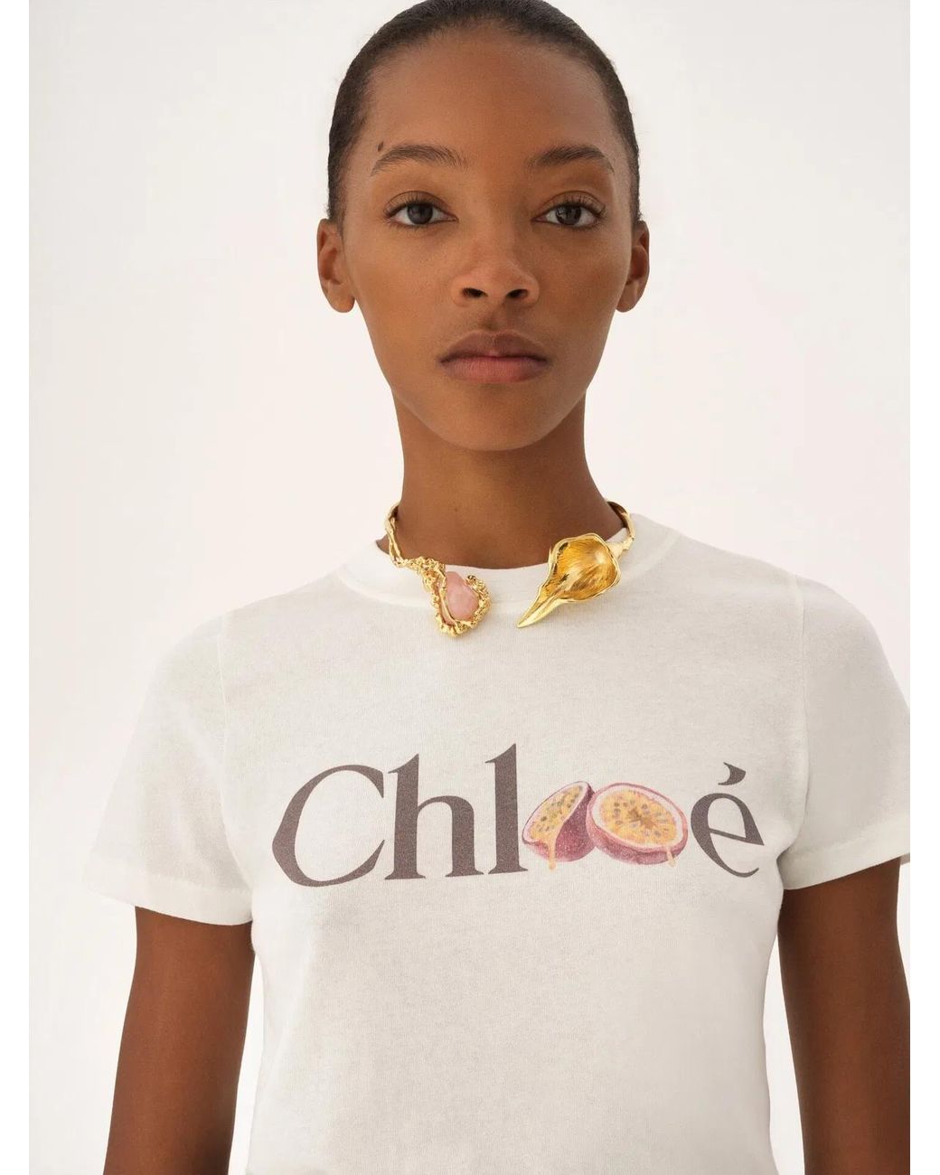 Chloé White Classic Printed T-Shirt