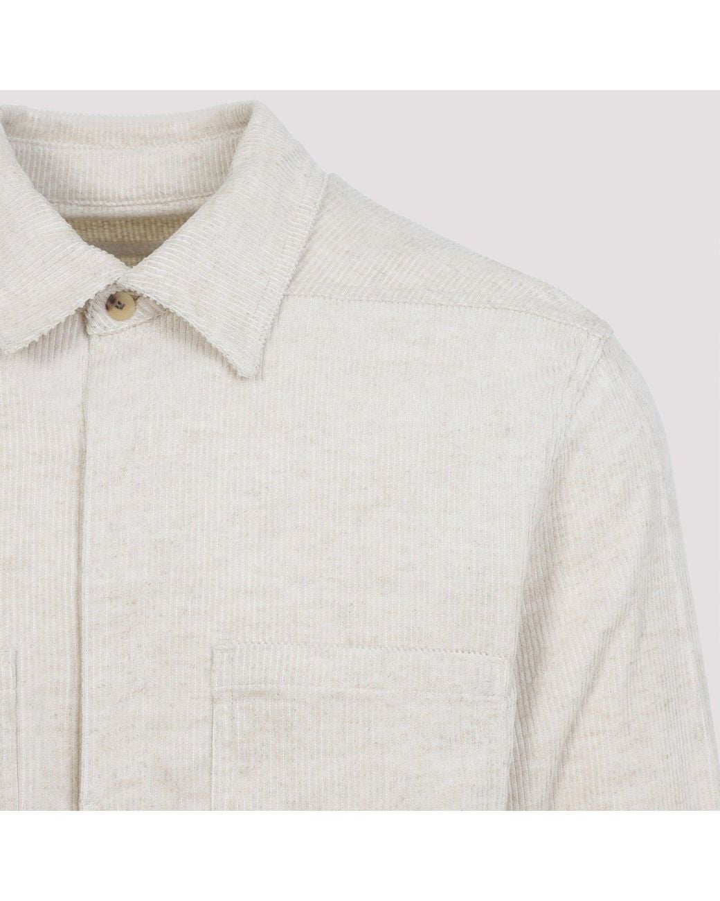 Rick Owens White Natural Cotton Work Shirt for men