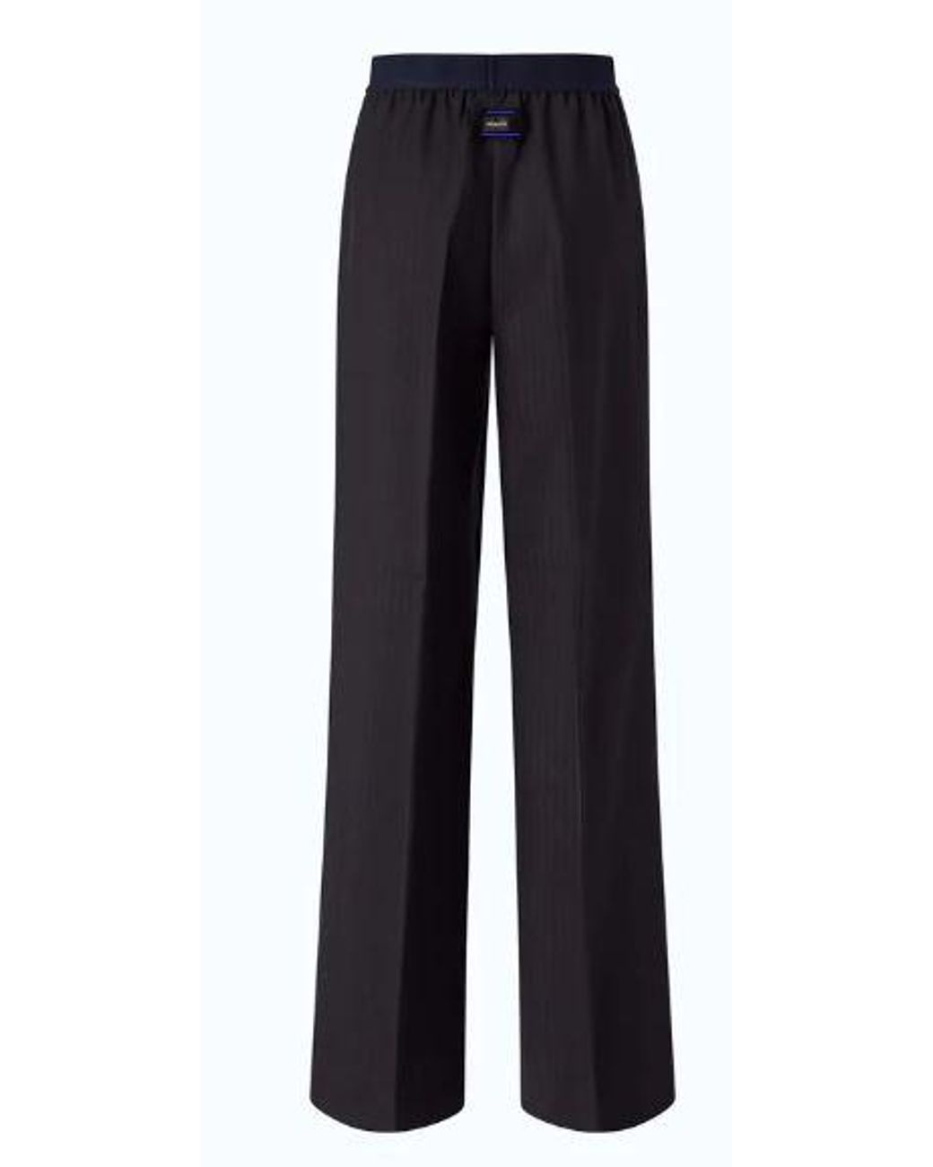 Pinko Blue Polyester Wool Trousers