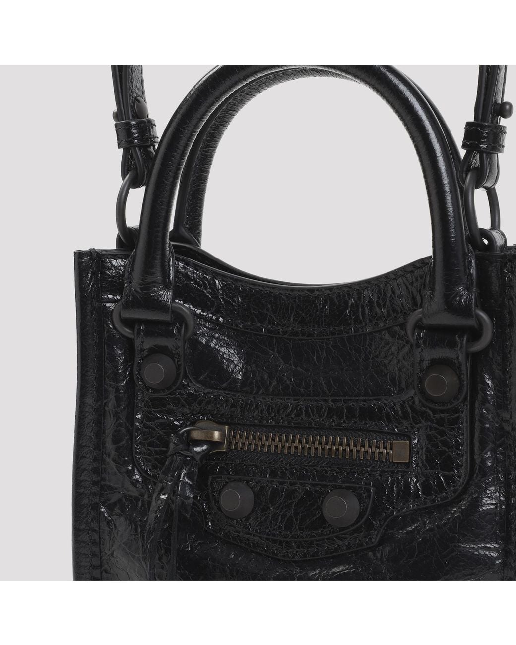 Balenciaga Black Le City Tote Phone Holder