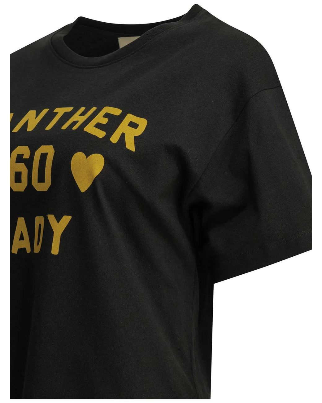 Valentino Black "Panther Lady" Crew-Neck T-Shirt