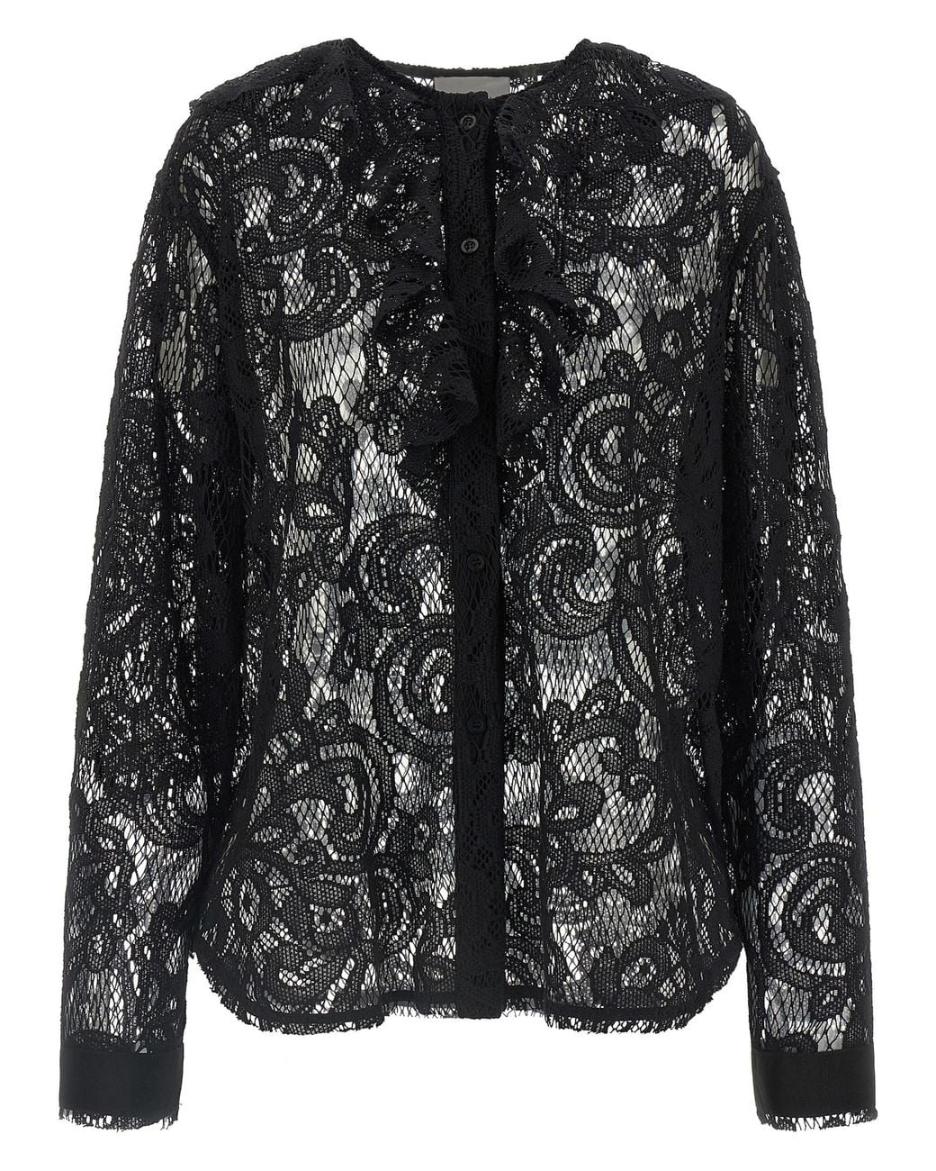 Nude Black Lace Shirt