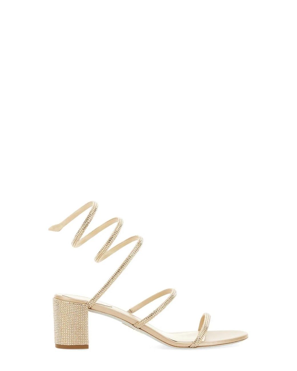 Rene Caovilla Natural Elegant Mini Heels With 3.5 Cm Height