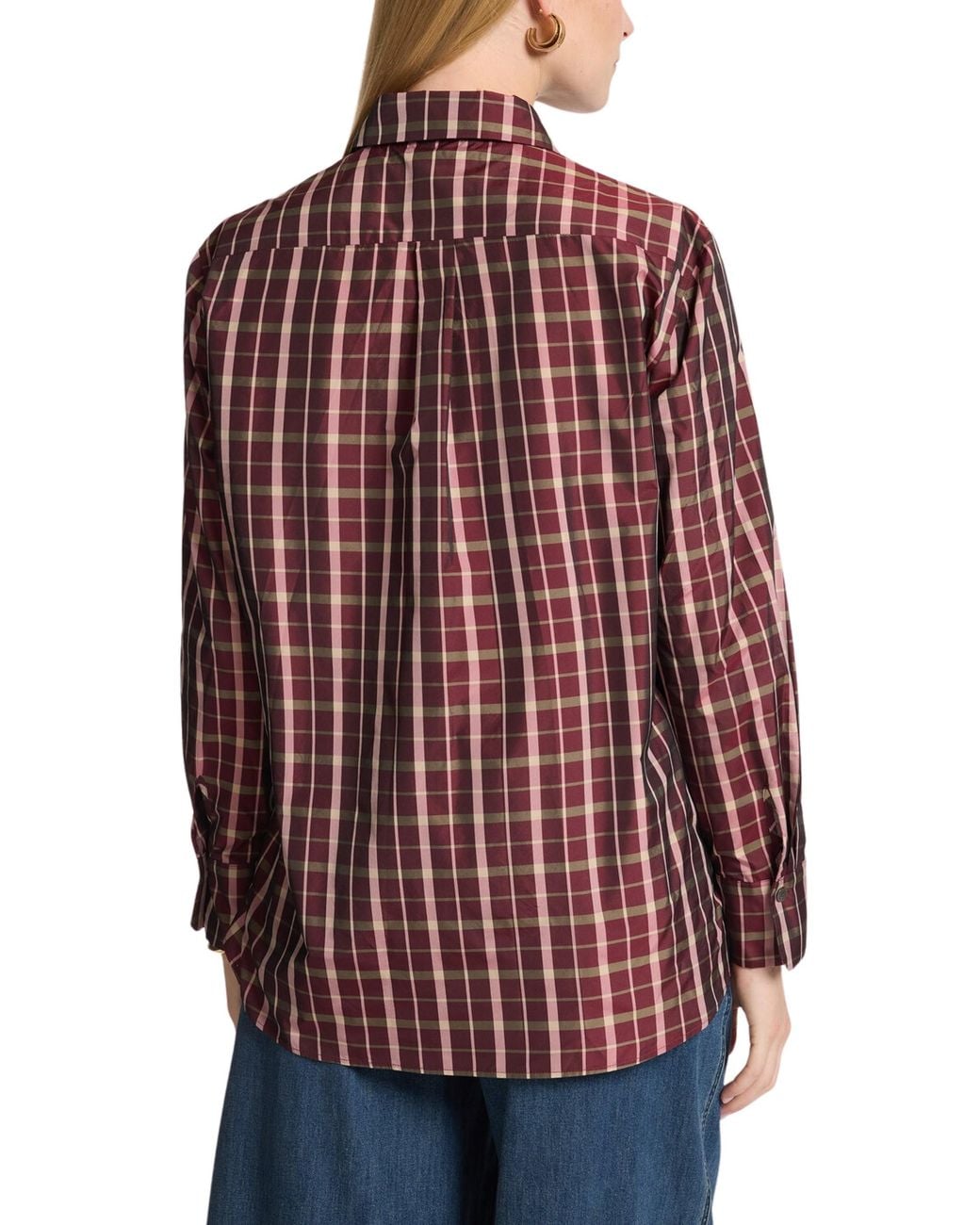 Elena Miro Red Check Taffeta Shirt