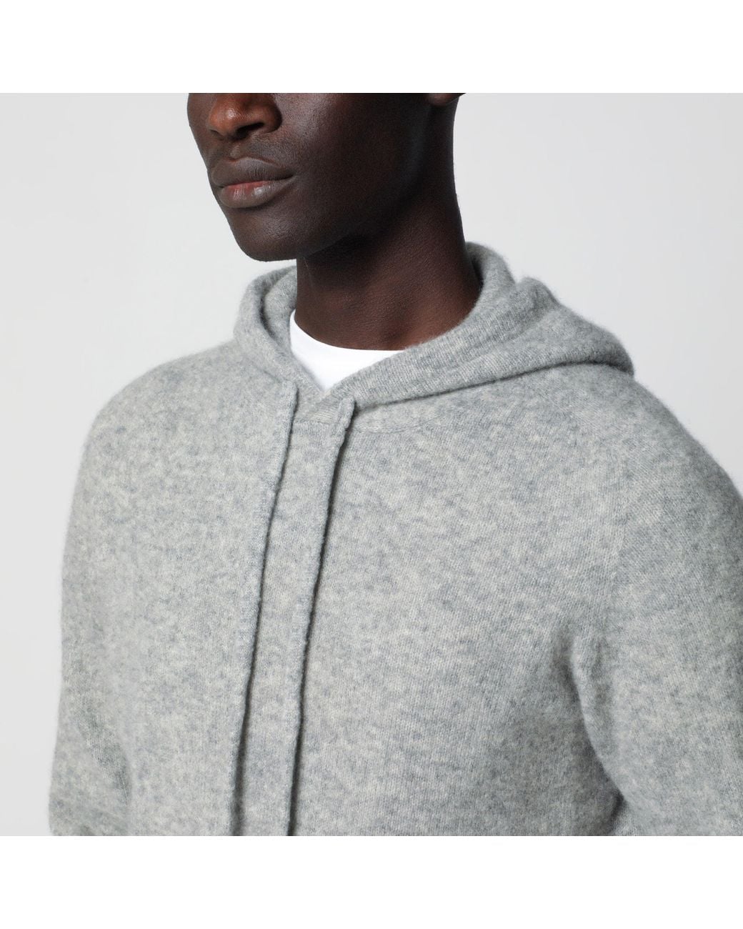 Roberto Collina Gray Light Cashmere Sweatshirt-Style Sweater for men
