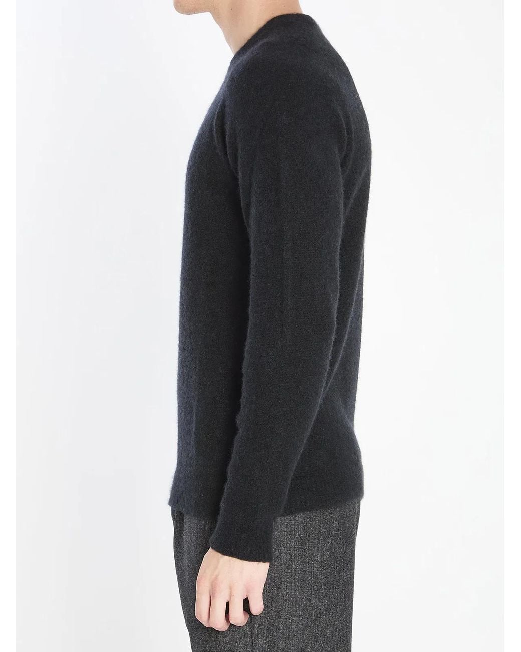 Roberto Collina Black Crewneck Sweater for men