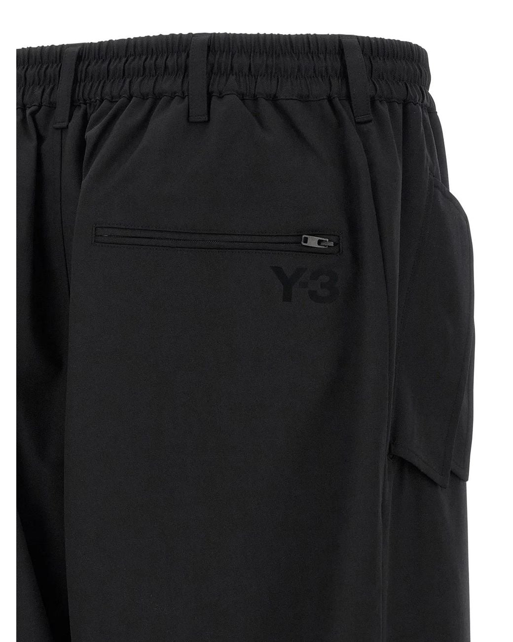 Y-3 Black Wool Blend Pants for men