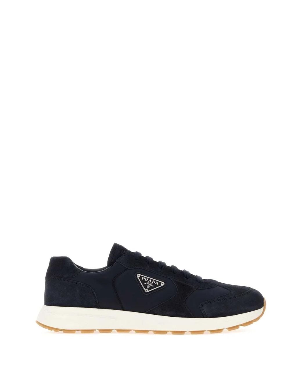 Prada Blue Re-Nylon And Suede Sneakers for men