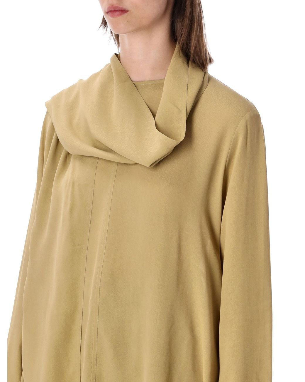 Totême Natural Draped Scarf Blouse