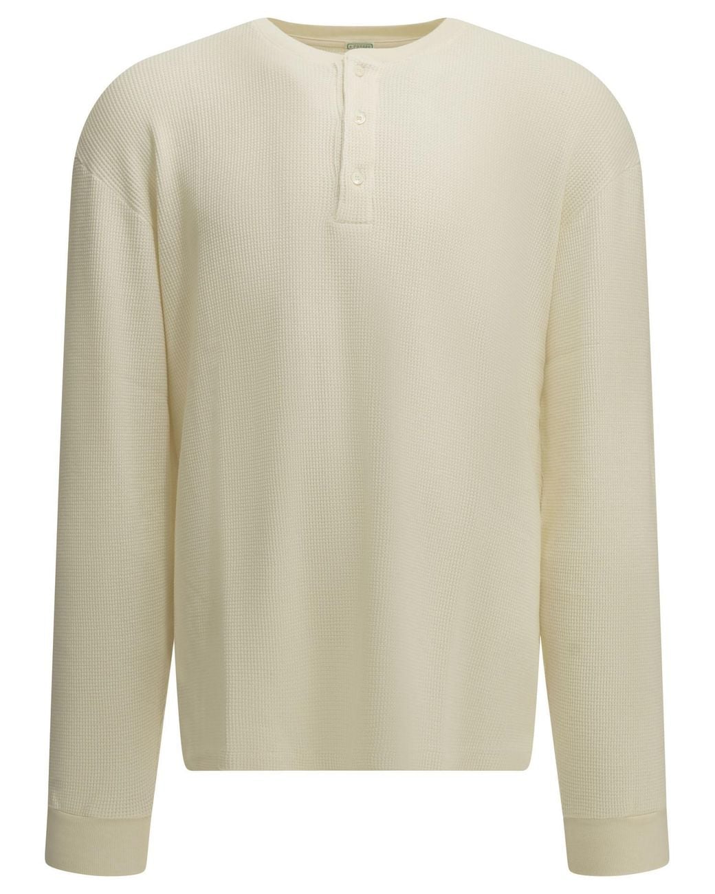 A.PRESSE Natural Cotton Cashmere Henley T-Shirt for men