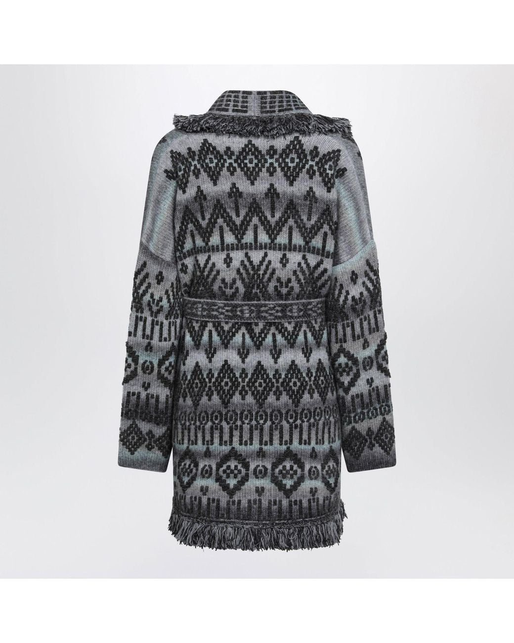 Alanui Black Time To Shine Dark Jacquard Cardigan