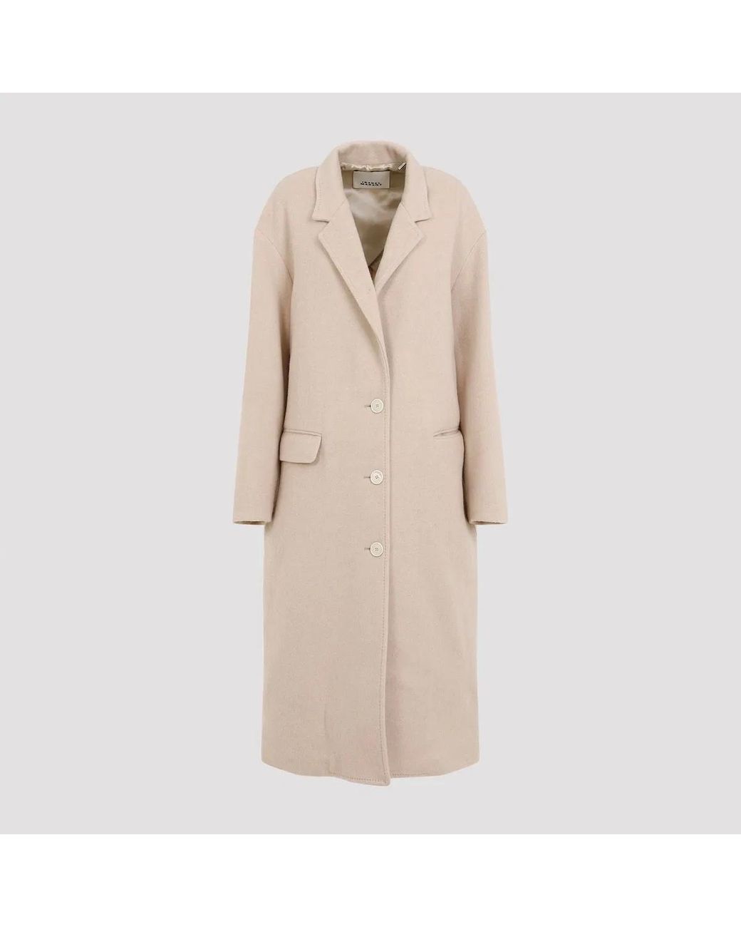 Isabel Marant Natural Sand Wool Blend Efezia Coat