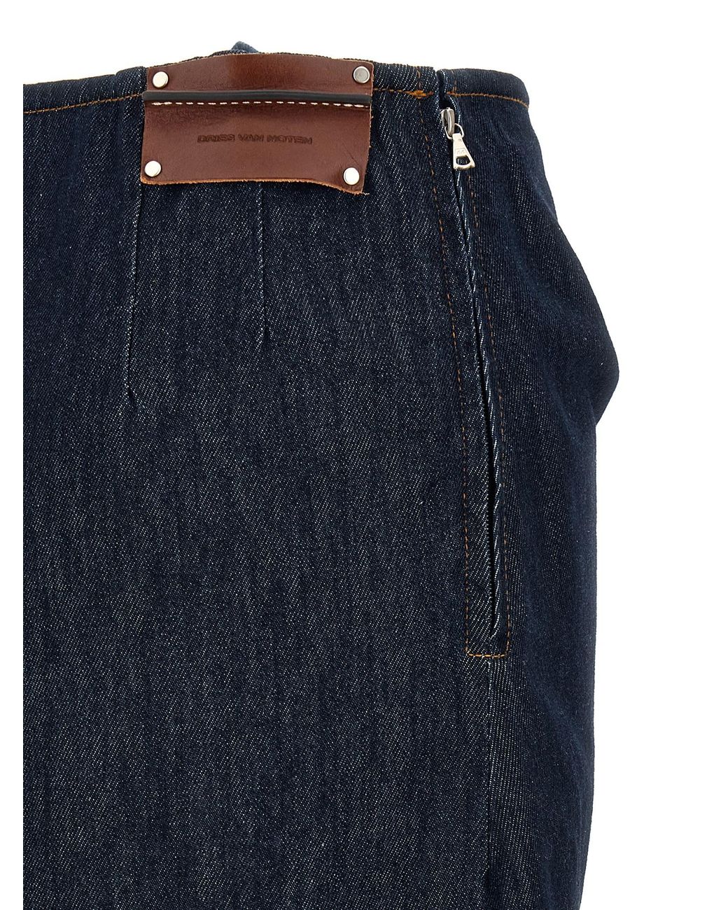 Dries Van Noten Blue Draped Skirt