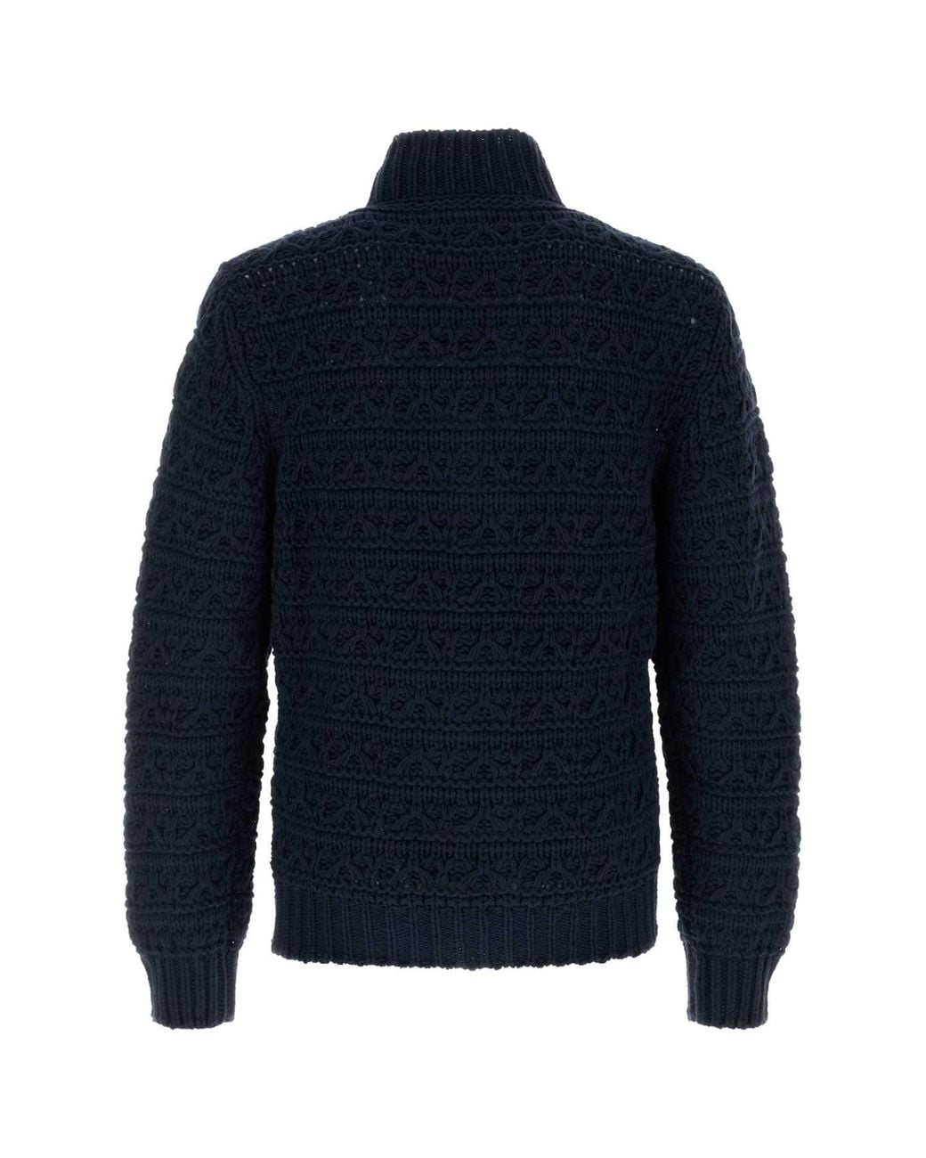 Canali Blue Alpaca-Blend Cardigan for men
