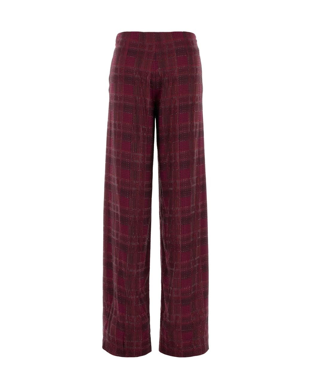 Ermanno Scervino Purple Relaxed Tailoring Check Satin Pants