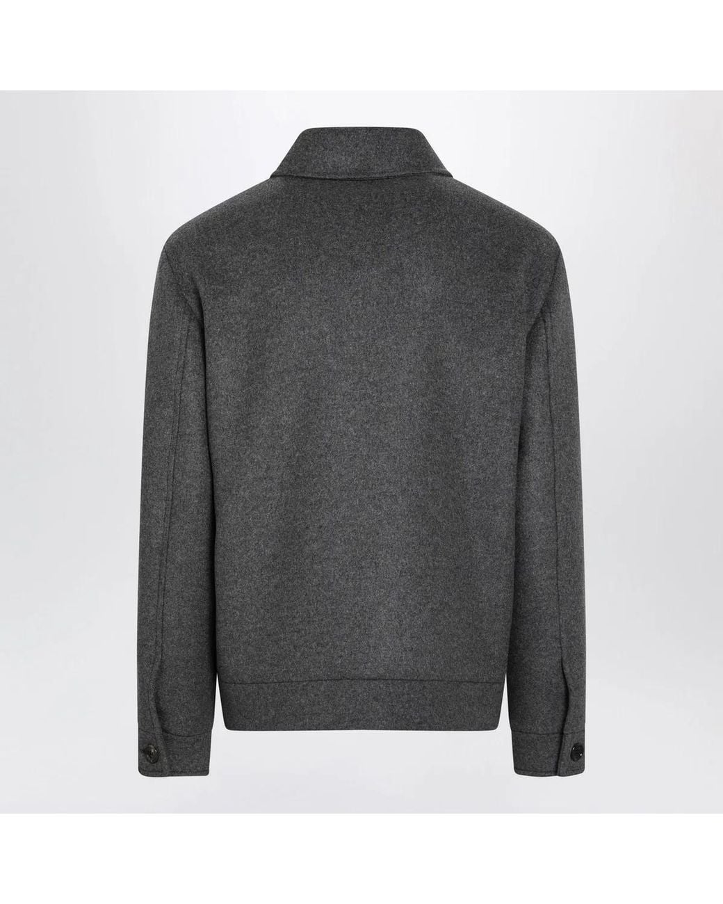 Valentino Garavani Gray Wool And Cashmereblend Overshirt Jacket for men