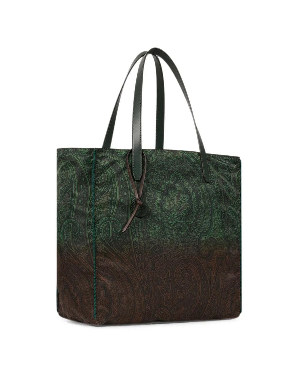Etro Black Elegant Tote Bag With Paisley Pattern