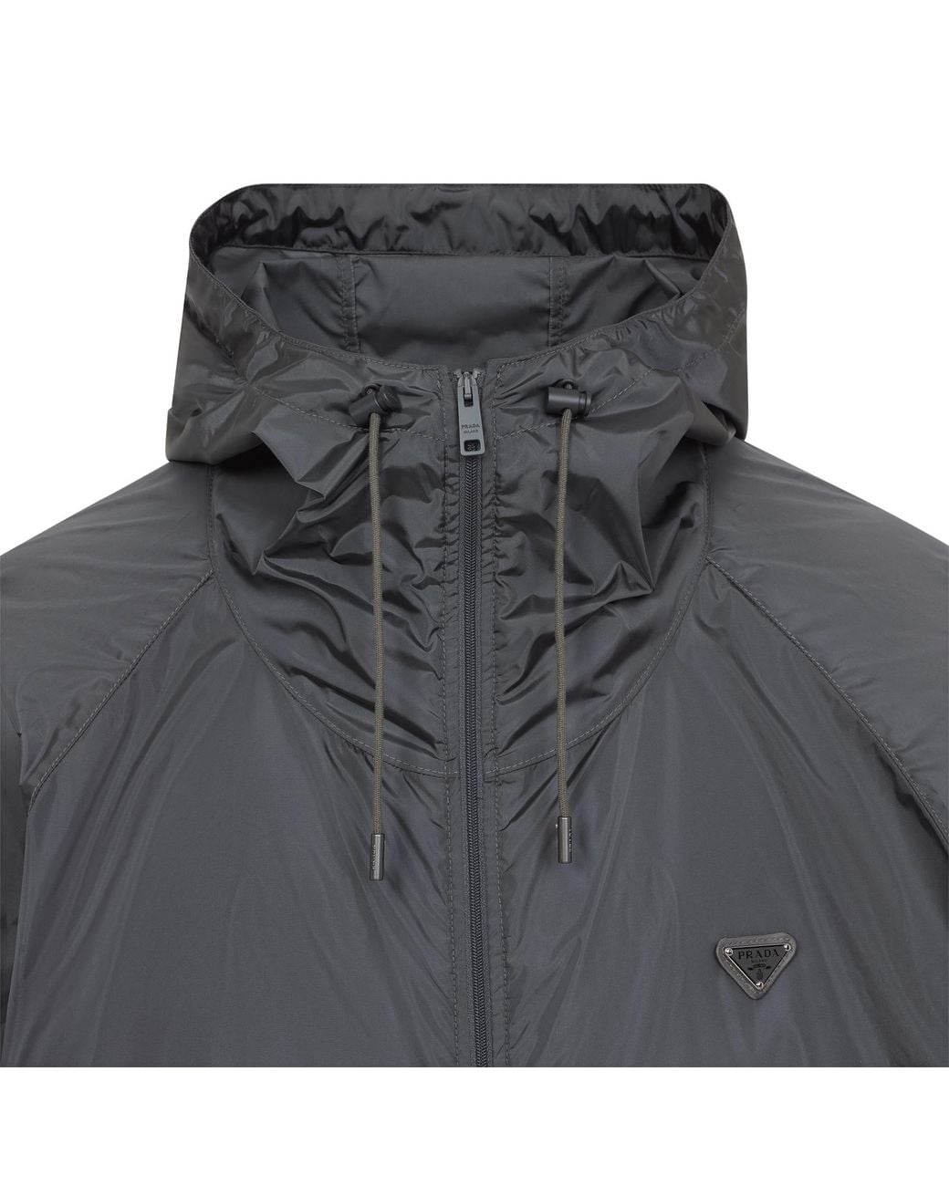Prada Gray Hematite Hooded Parka for men