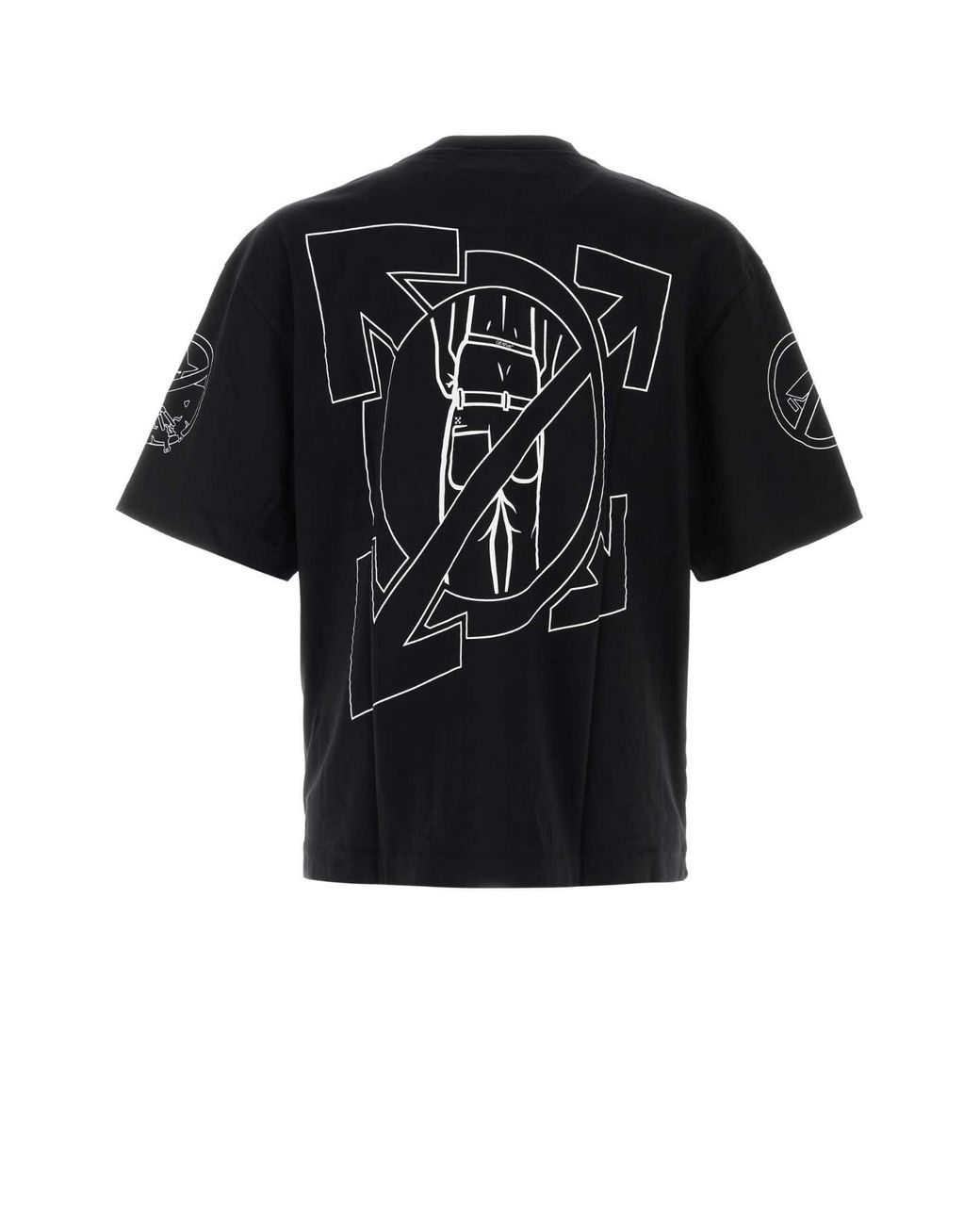 Off-White c/o Virgil Abloh Black Neighbourhood Skate Short Sleeve Cotton T-Shirt for men