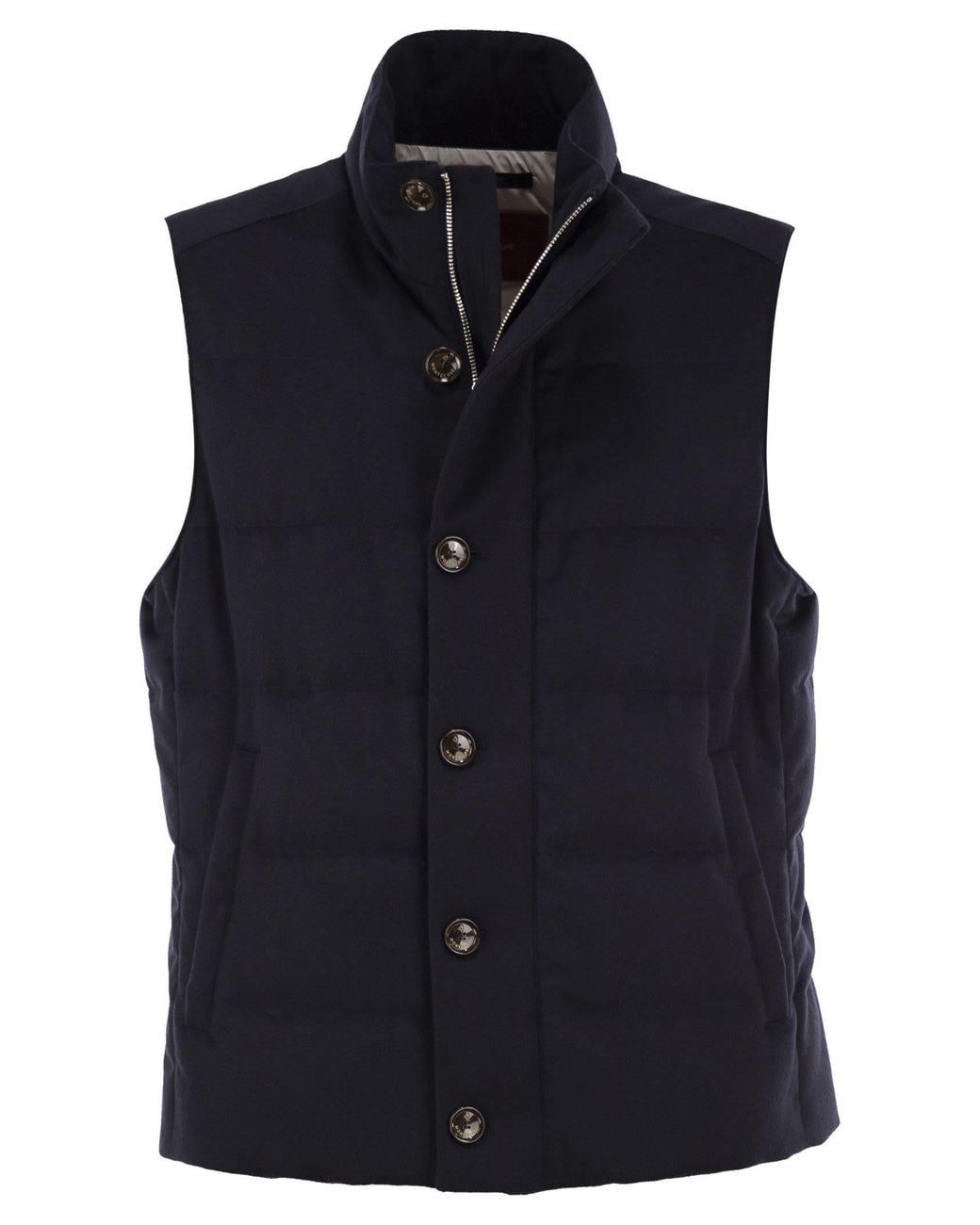Montecore Blue Wool, Silk And Cashmere Blend Padded Gilet for men