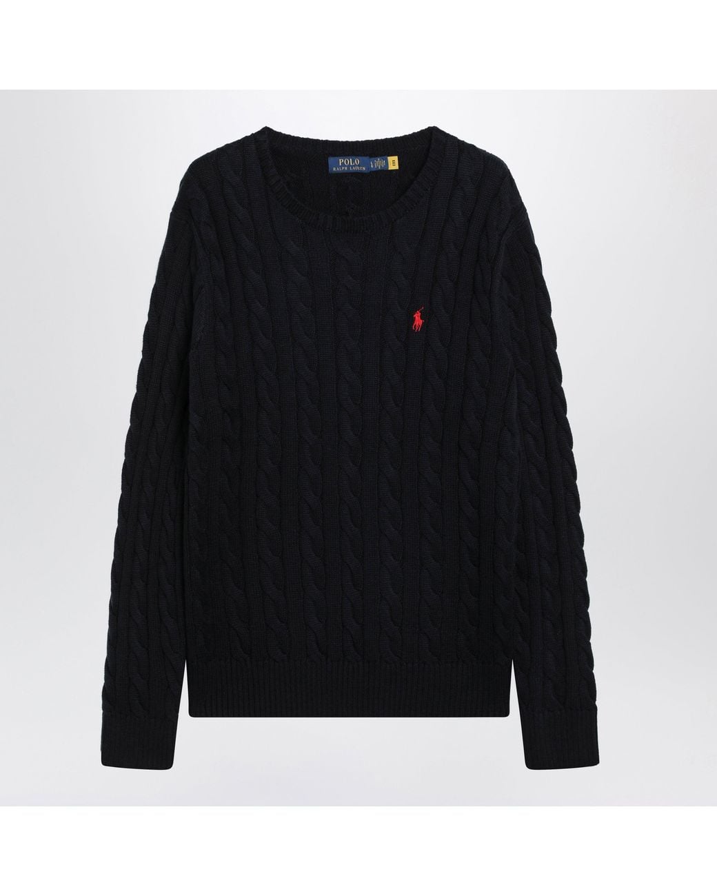 Polo Ralph Lauren Black Cable-Knit Cotton Sweater for men