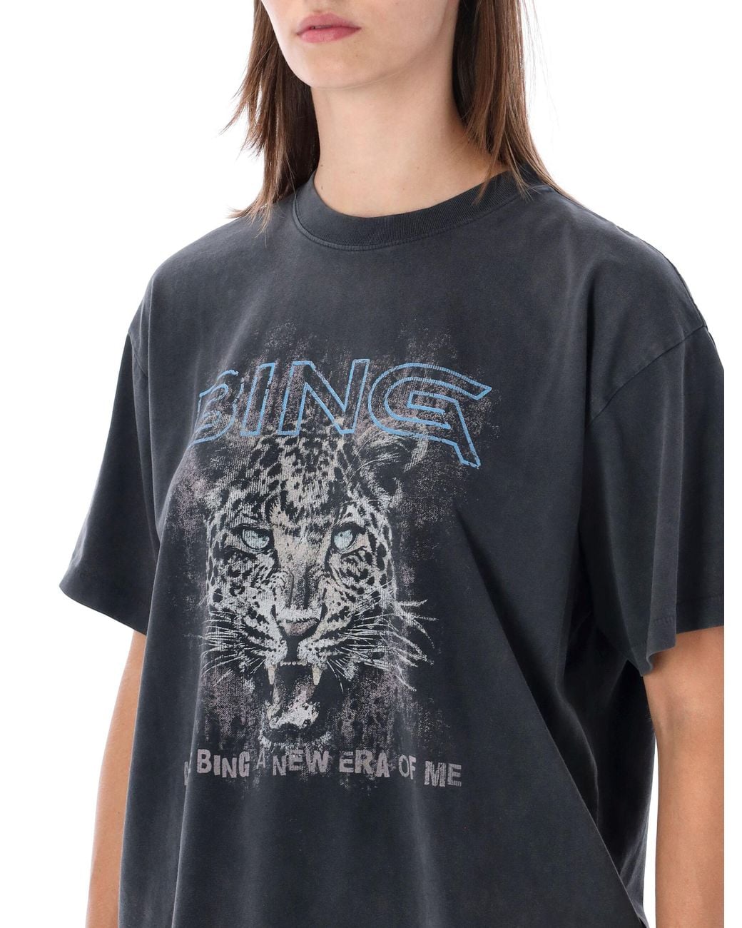 Anine Bing Blue Cade Tee Tiger Muse