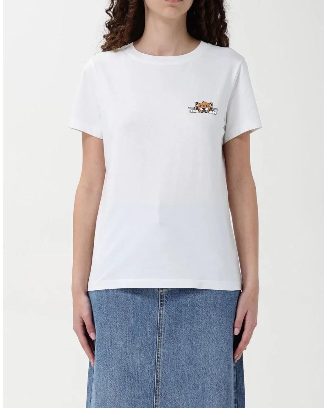 KENZO White Happy Tiger Logo T-Shirt