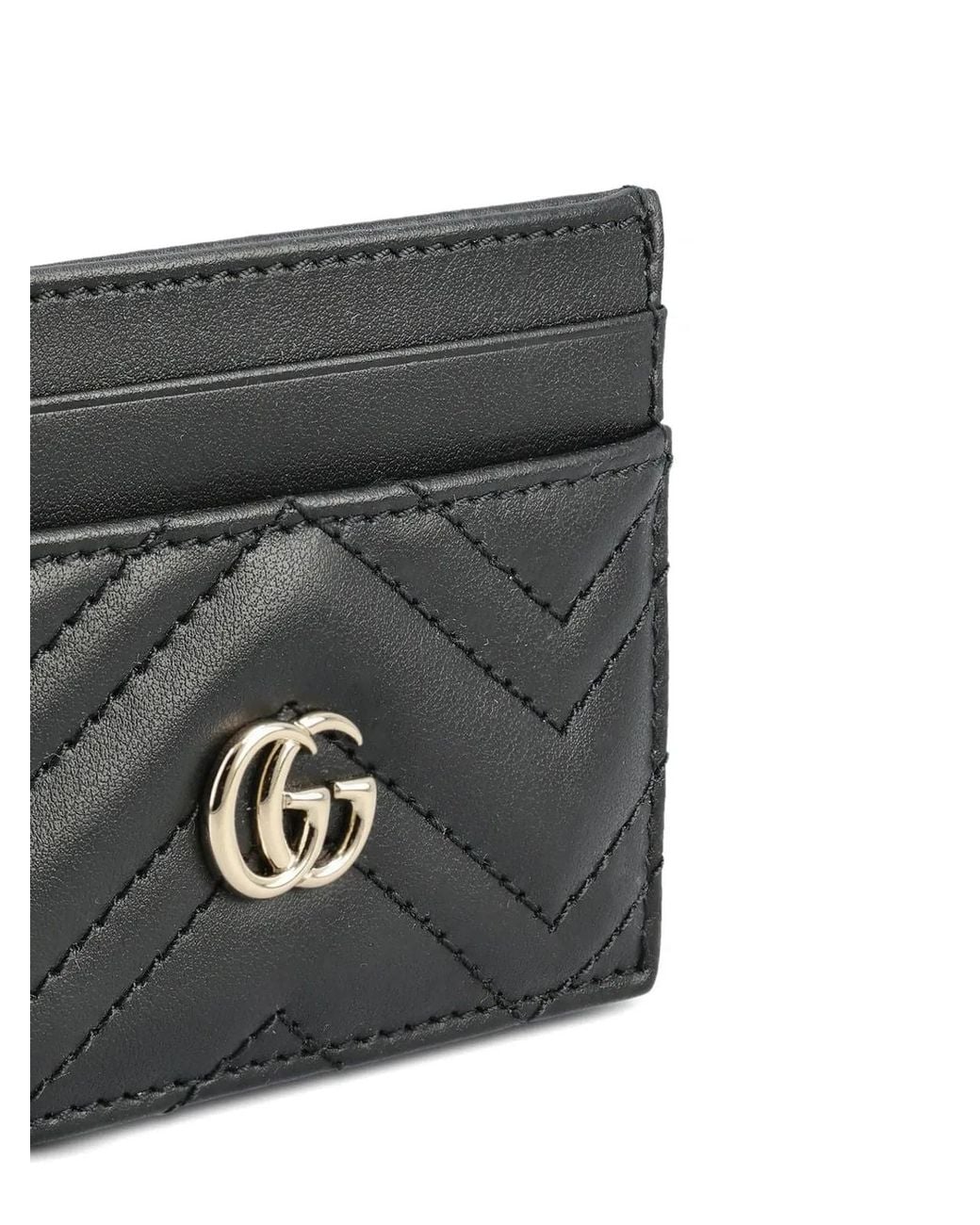 Gucci White Leather Wallet Gg Marmont