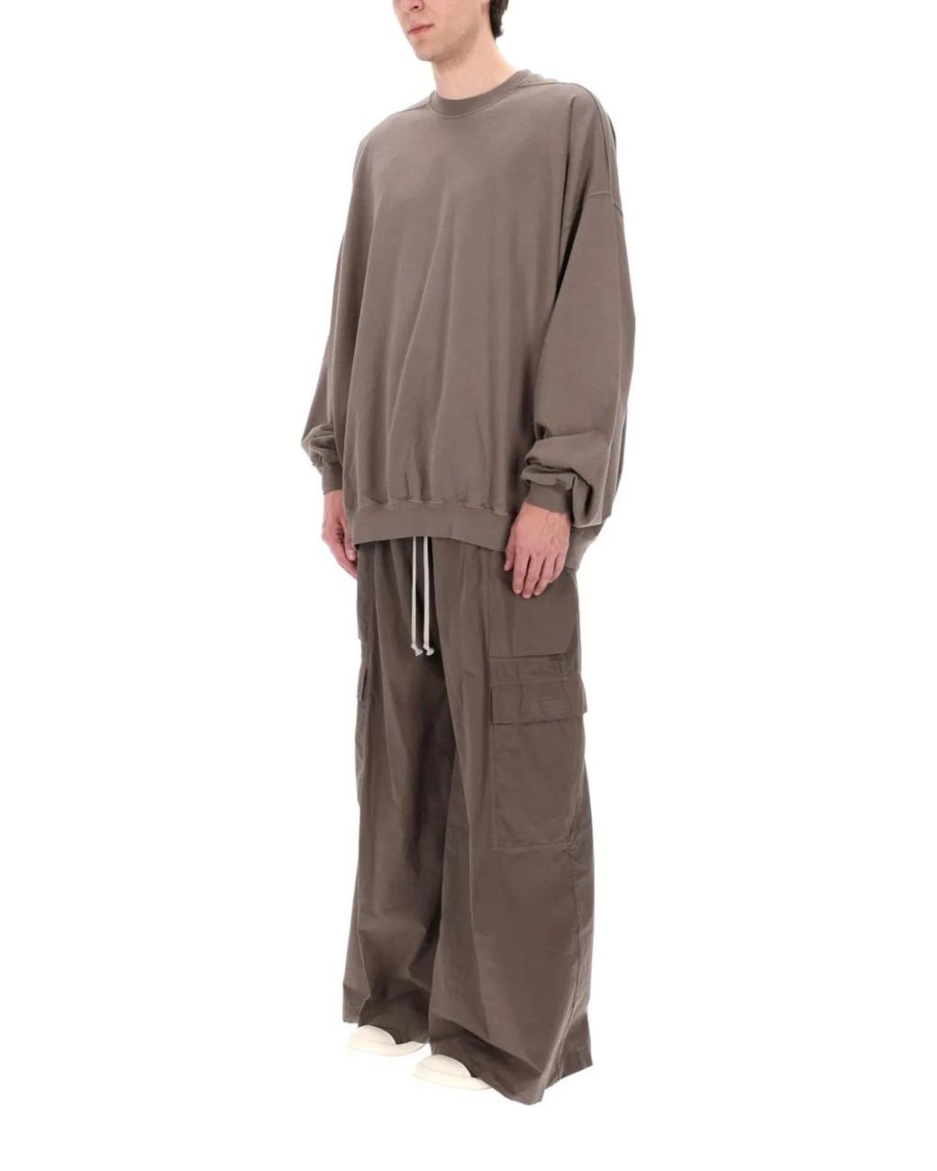 Rick Owens Natural Felpa Hun Crewneck for men