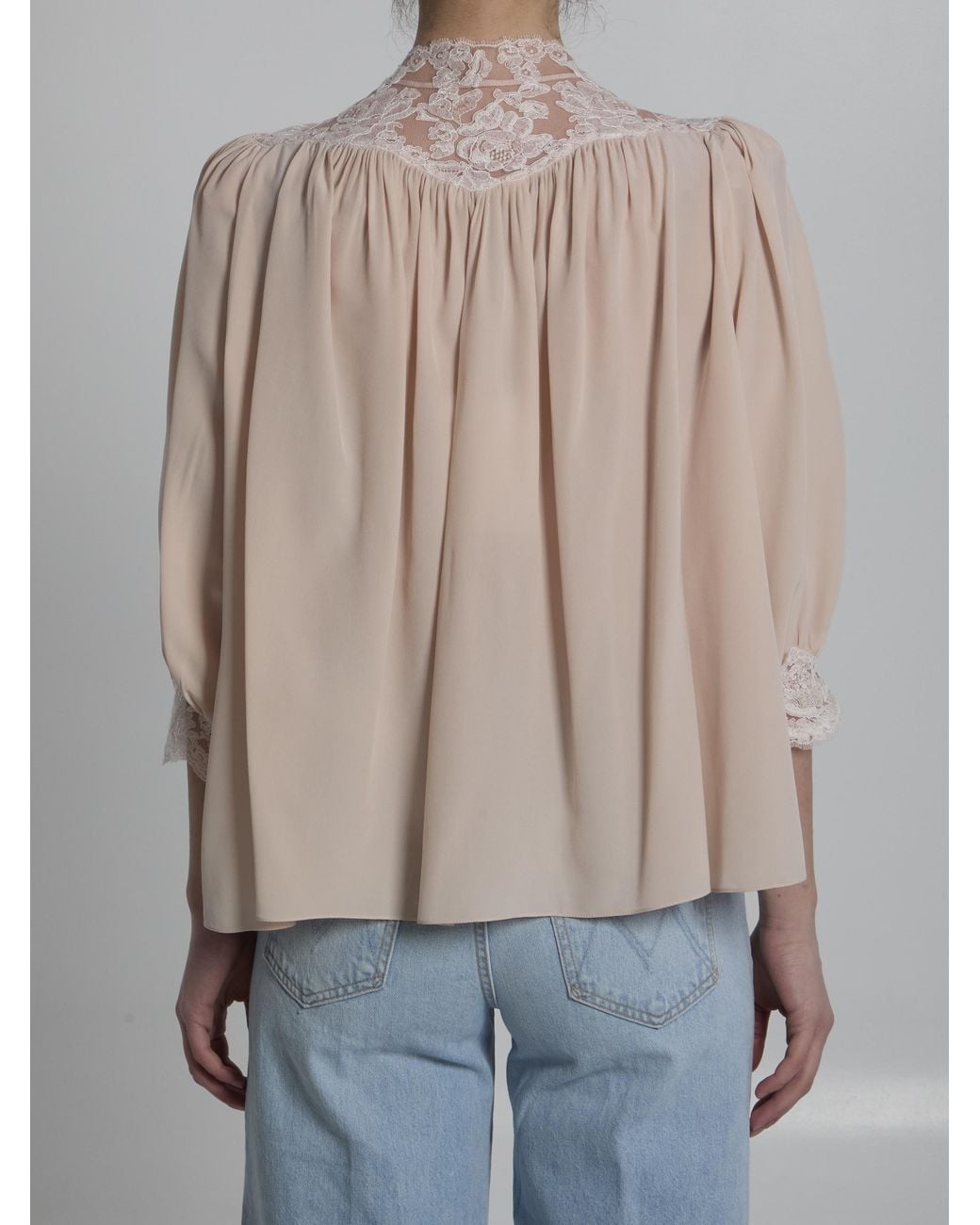Chloé Brown V-Neck Shirt